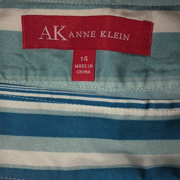 🍬ANNE KLINE🍬DIAGONAL STRIPE SILK A-LINE SKIRT🍬 - Picture 7 of 8